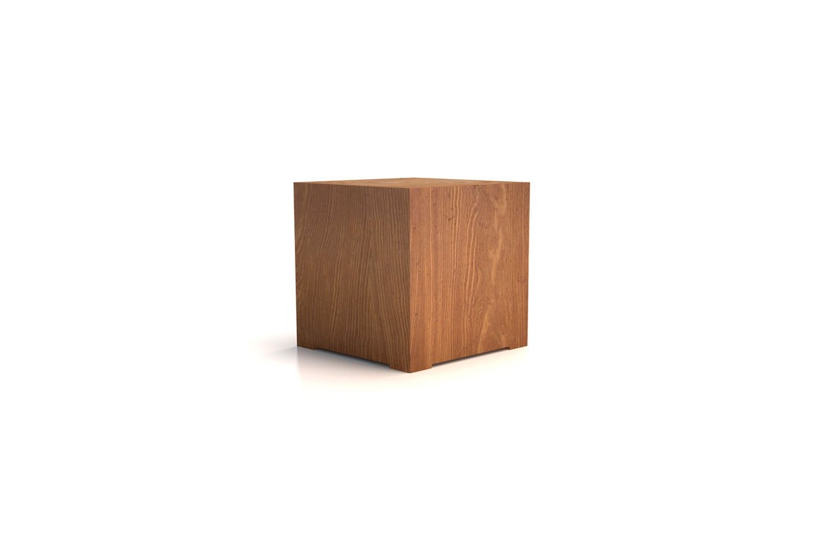 Complemento d'arredo, seduta a forma di cubo in legno massiccio, 97
